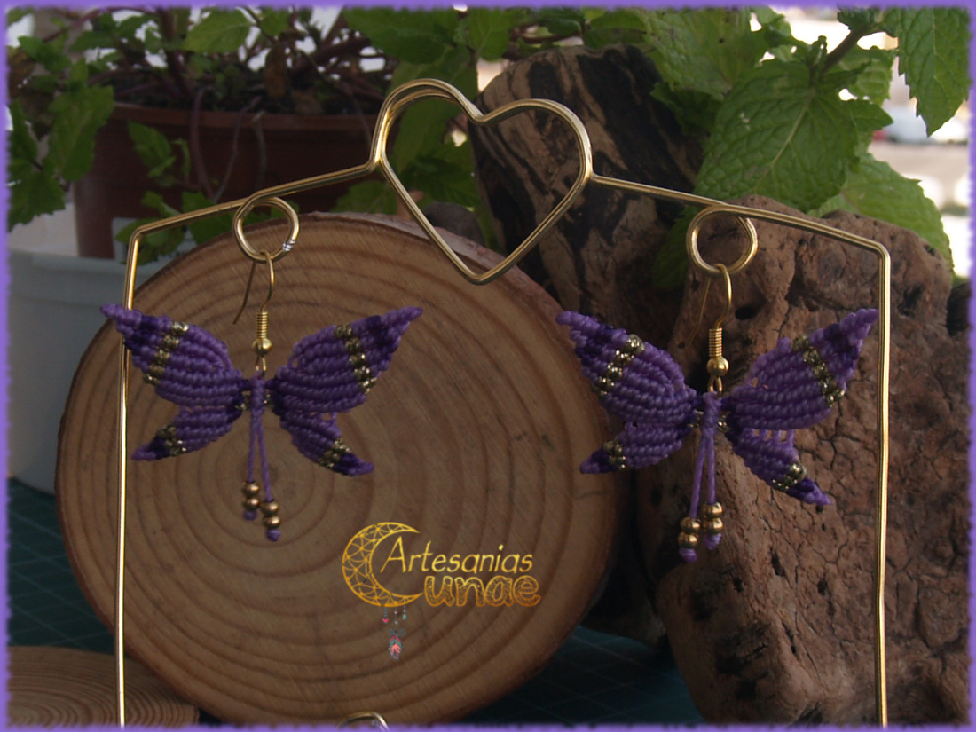 Pendientes "Mariposas" Moradas.