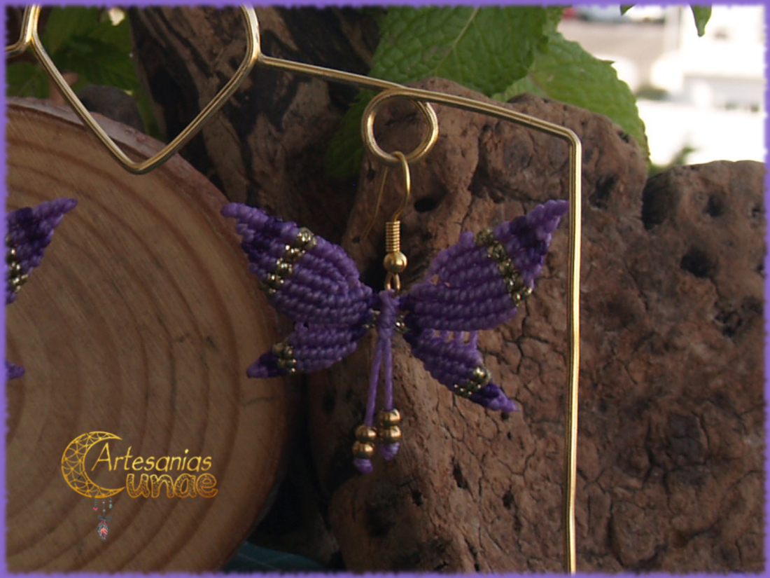 Pendientes "Mariposas" Moradas.