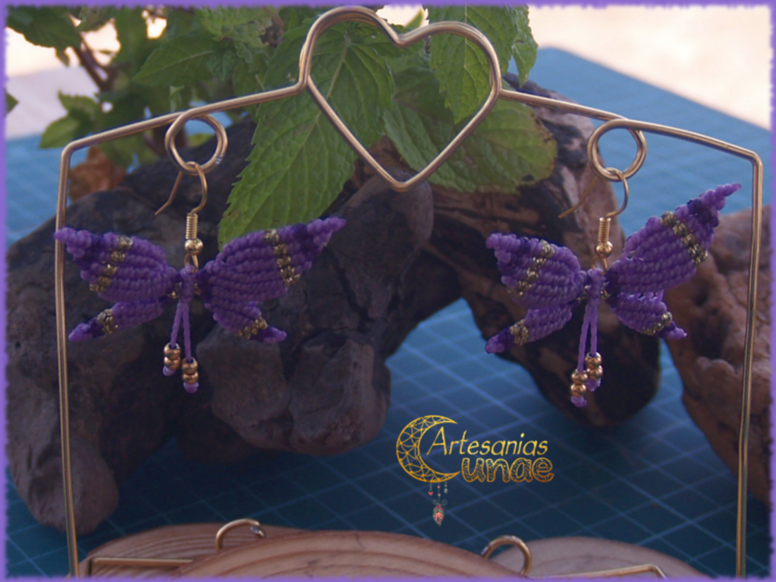 Pendientes "Mariposas" Moradas.