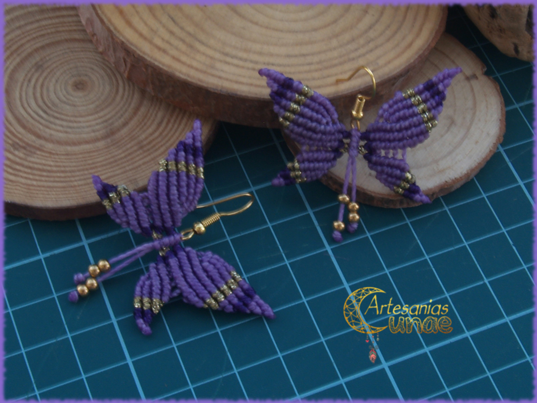 Pendientes "Mariposas" Moradas.