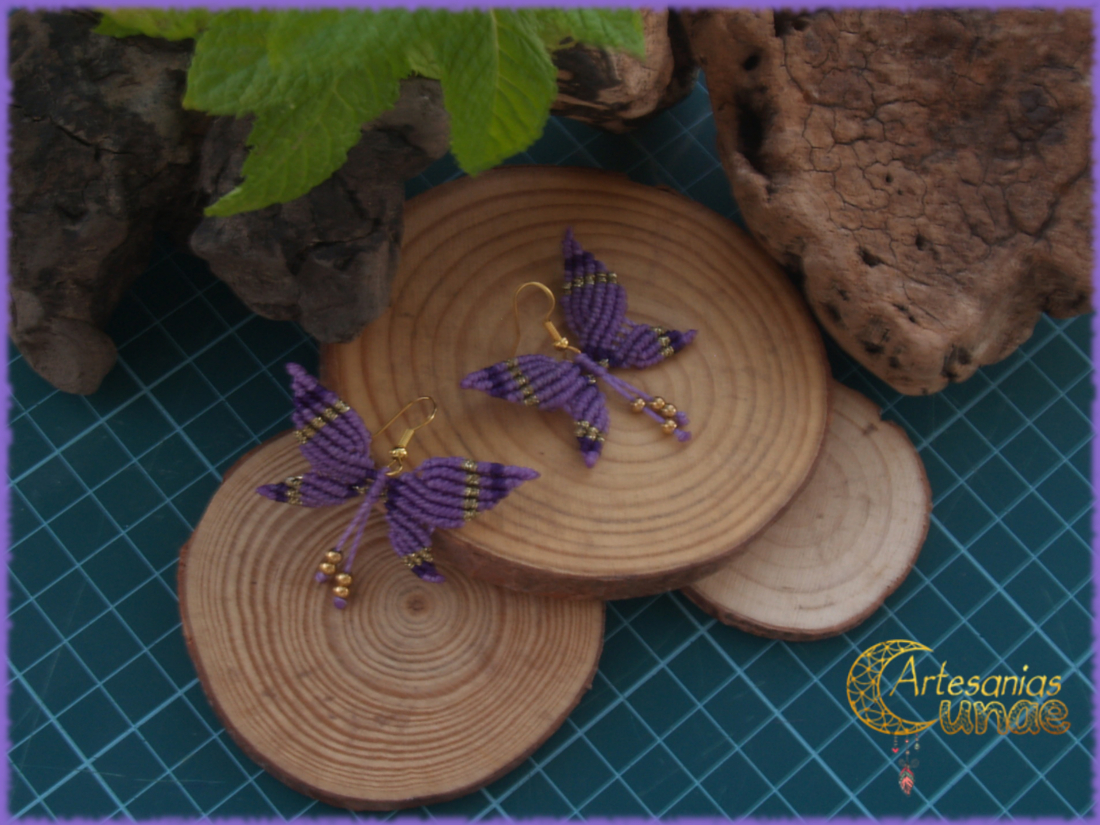Pendientes "Mariposas" Moradas.