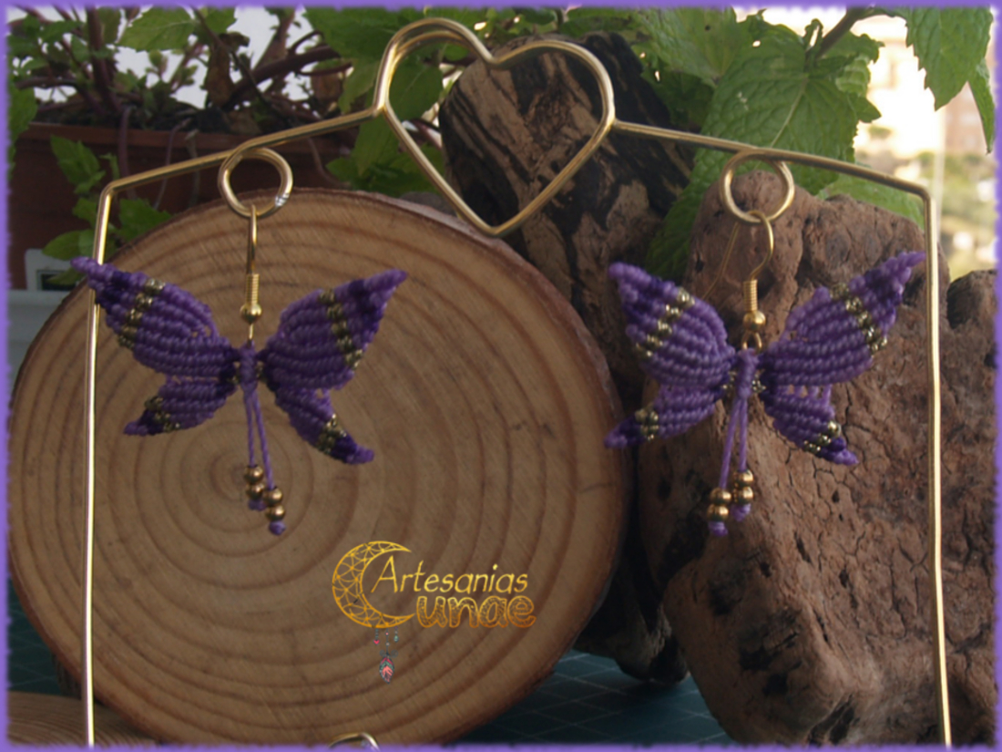 Pendientes "Mariposas" Moradas.