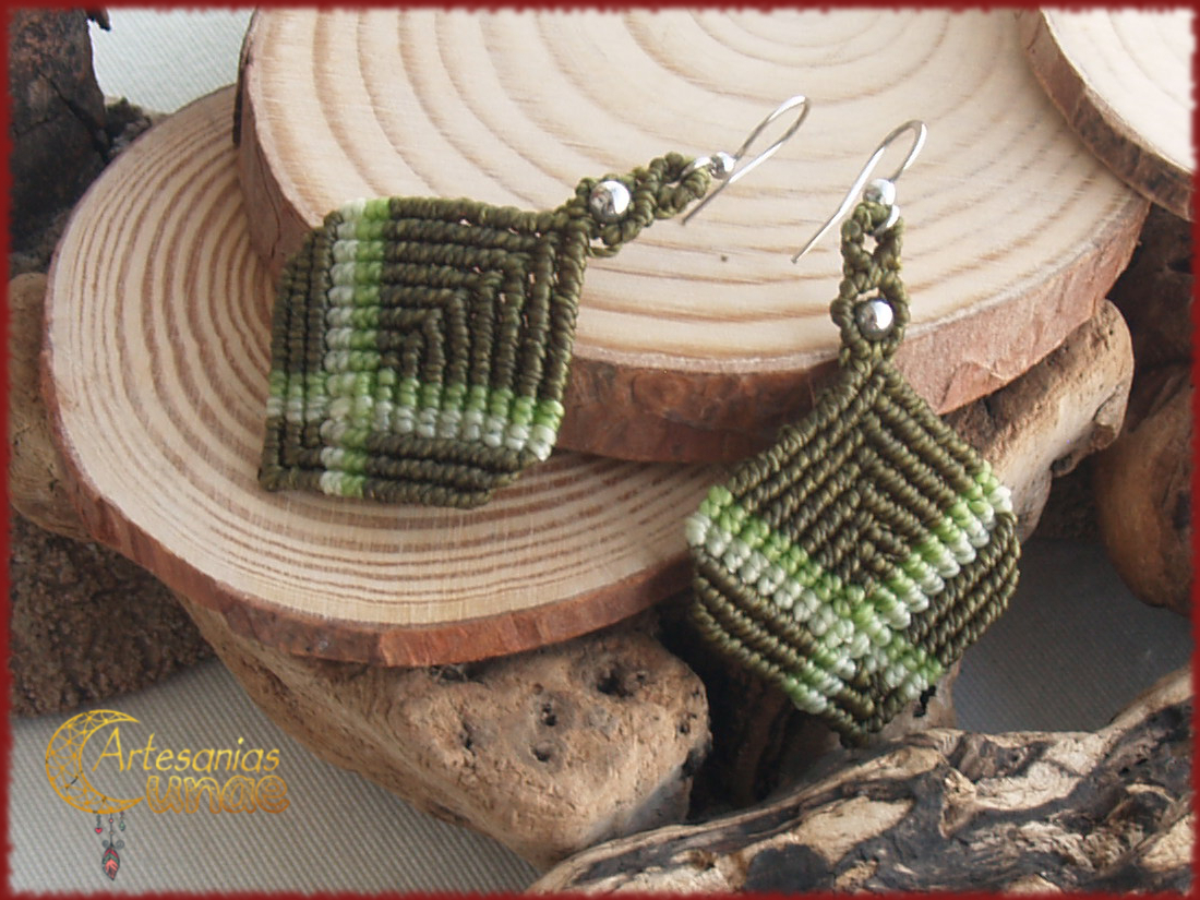 Pendientes "Romboidal Verde".