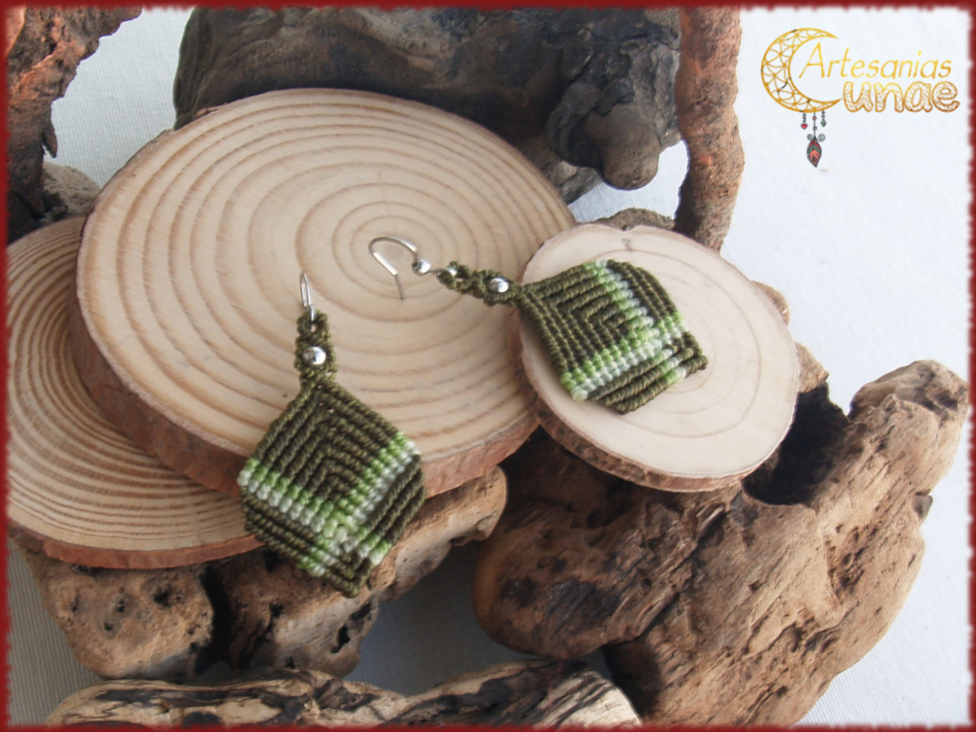 Pendientes "Romboidal Verde".