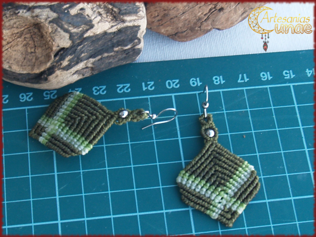 Pendientes "Romboidal Verde".